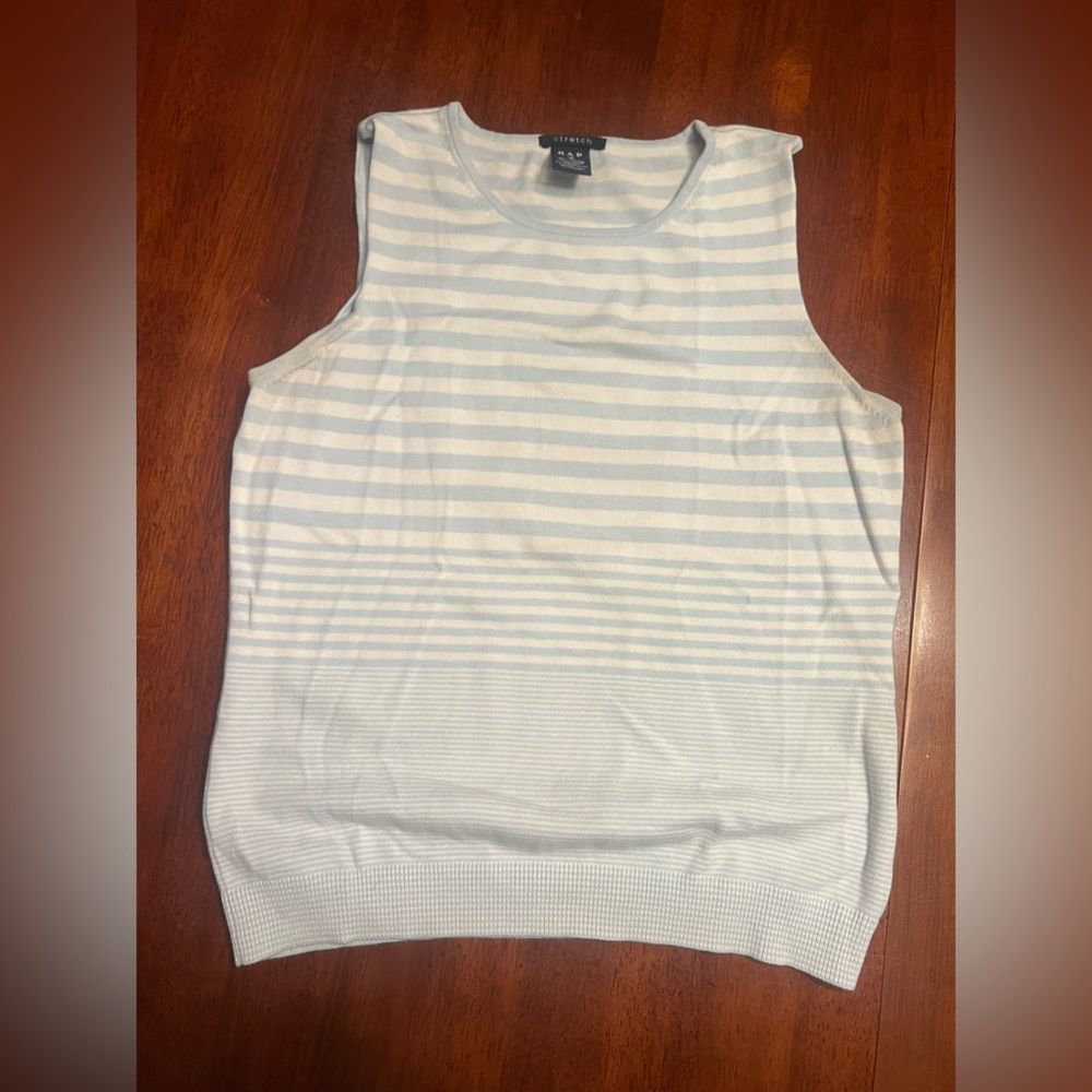 GAP Light Blue and White Striped Tank Top